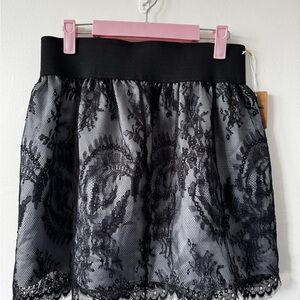 2010s Whimsygoth Black Lace mini Skirt